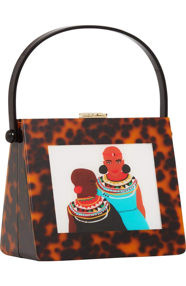 LarAllan Naserian Acrylic Top Handle Bag, Main, color, White Backdrop