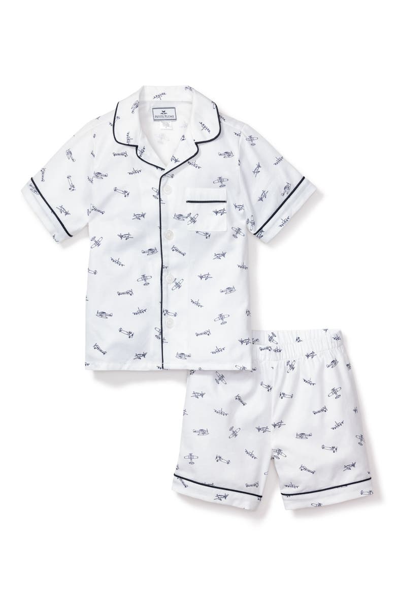 Kids' Par Avion Two-Piece Short Pajamas, Main, color, WHITE