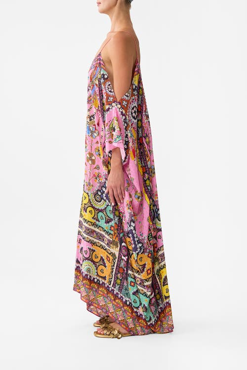 Camilla Drop Shoulder Strap Kaftan Patchwork Panorama In Multi
