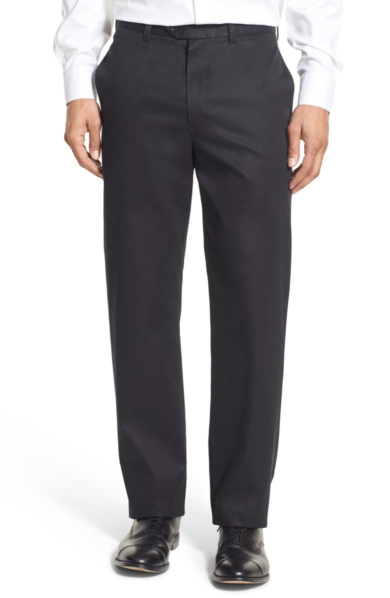 Nordstrom Men's Shop Smartcare<sup>™</sup> Classic Supima<sup>®</sup> Cotton Flat Front Trousers, Main, color, 