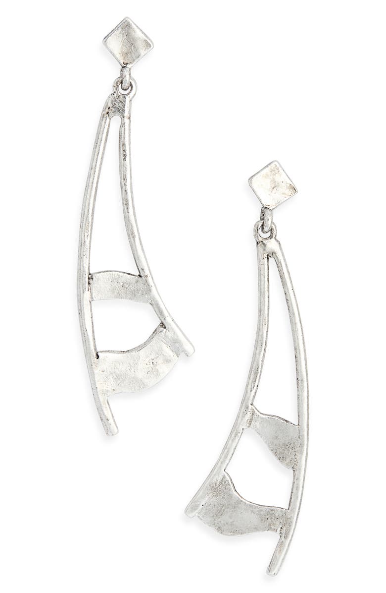 Karine Sultan Openwork Drop Earrings, Main, color, Silver