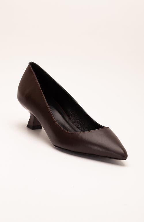 Forever & Always Shoes Helly Kitten Heel Leather Stiletto Pumps