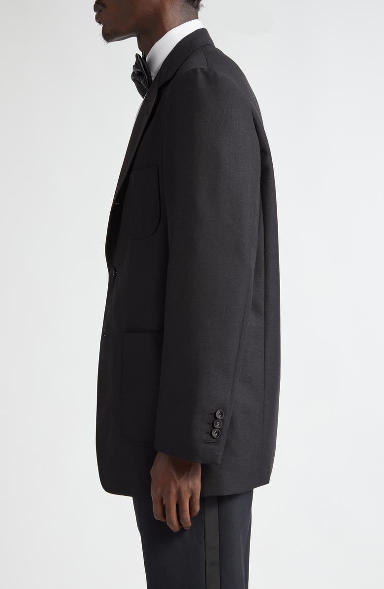 Thom Browne Unstructured Wool & Mohair Tuxedo Jacket, Alternate, color, Black