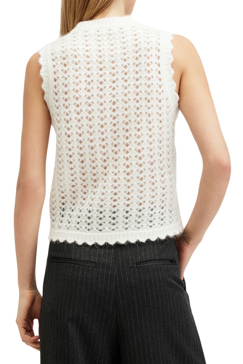 Vivian Openwork Sweater Vest, Alternate, color, CHALK WHITE