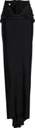 LaQuan Smith Low Rise Jersey Maxi Skirt with Train