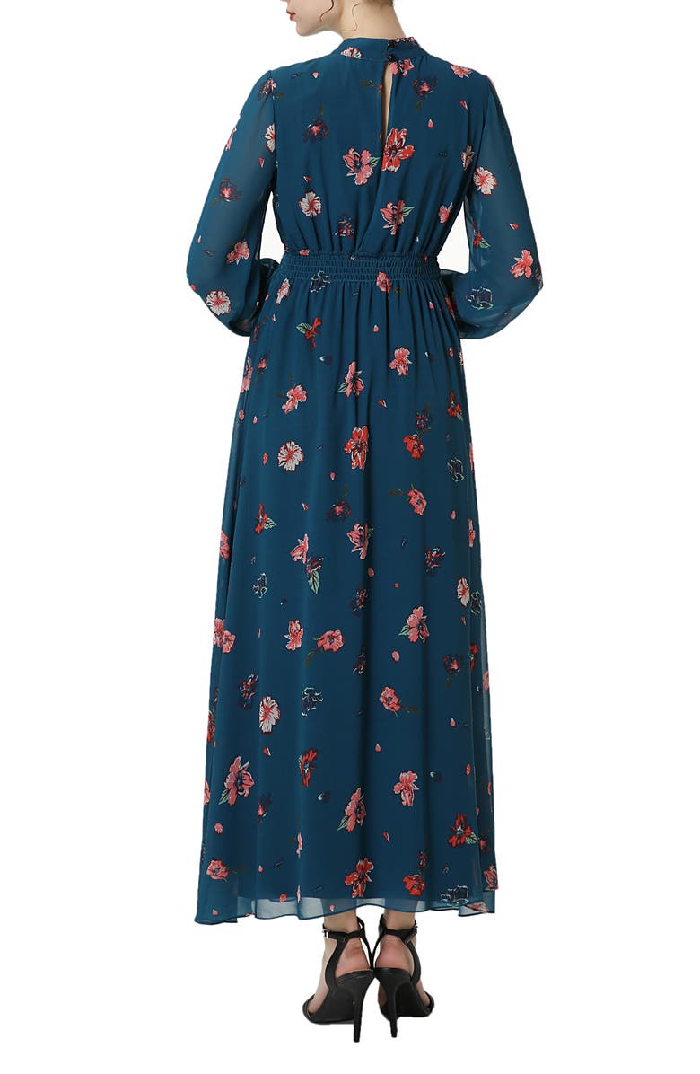 Kimi and Kai Floral Print Long Sleeve Maternity Maxi Dress, Alternate, color, 