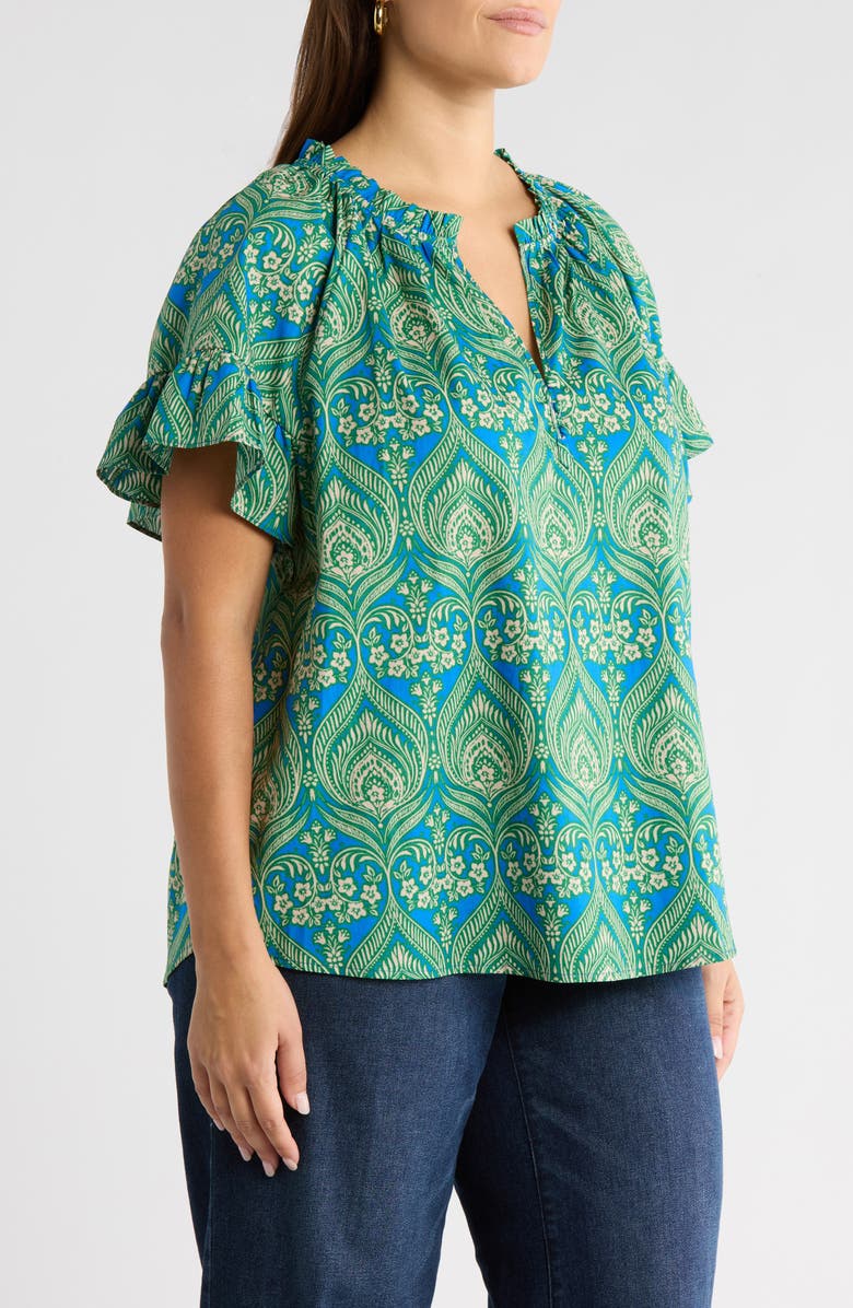SUGARLIPS Nyra Print Top, Alternate, color, Green-Blue-Mul