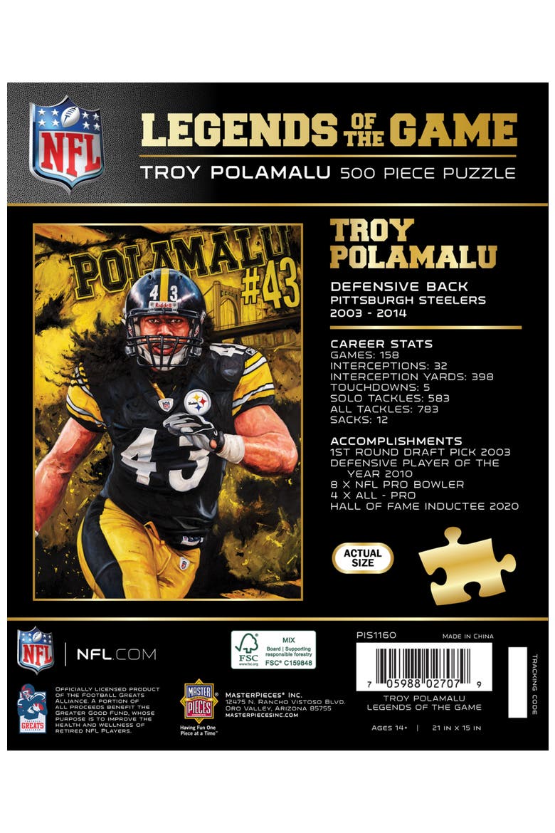 Troy Polamalu 500 Piece Jigsaw Puzzle, Alternate, color, Multicolor