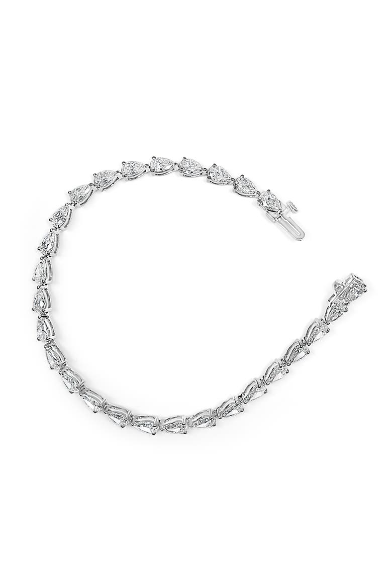 IGI Certified 14K White Gold 8.0 Cttw Pear Cut Lab Grown Diamond Tennis Bracelet, Alternate, color, White Gold