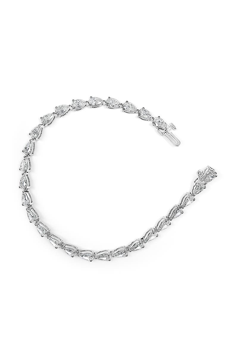 Haus of Brilliance IGI Certified 14K White Gold 8.0 Cttw Pear Cut Lab Grown Diamond Tennis Bracelet, Alternate, color, White Gold