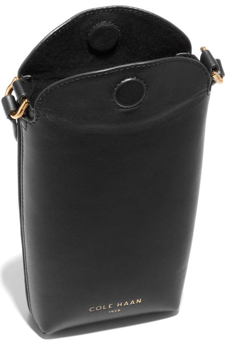 Cole Haan Clarisse Leather Phone Crossbody Bag, Alternate, color, Black