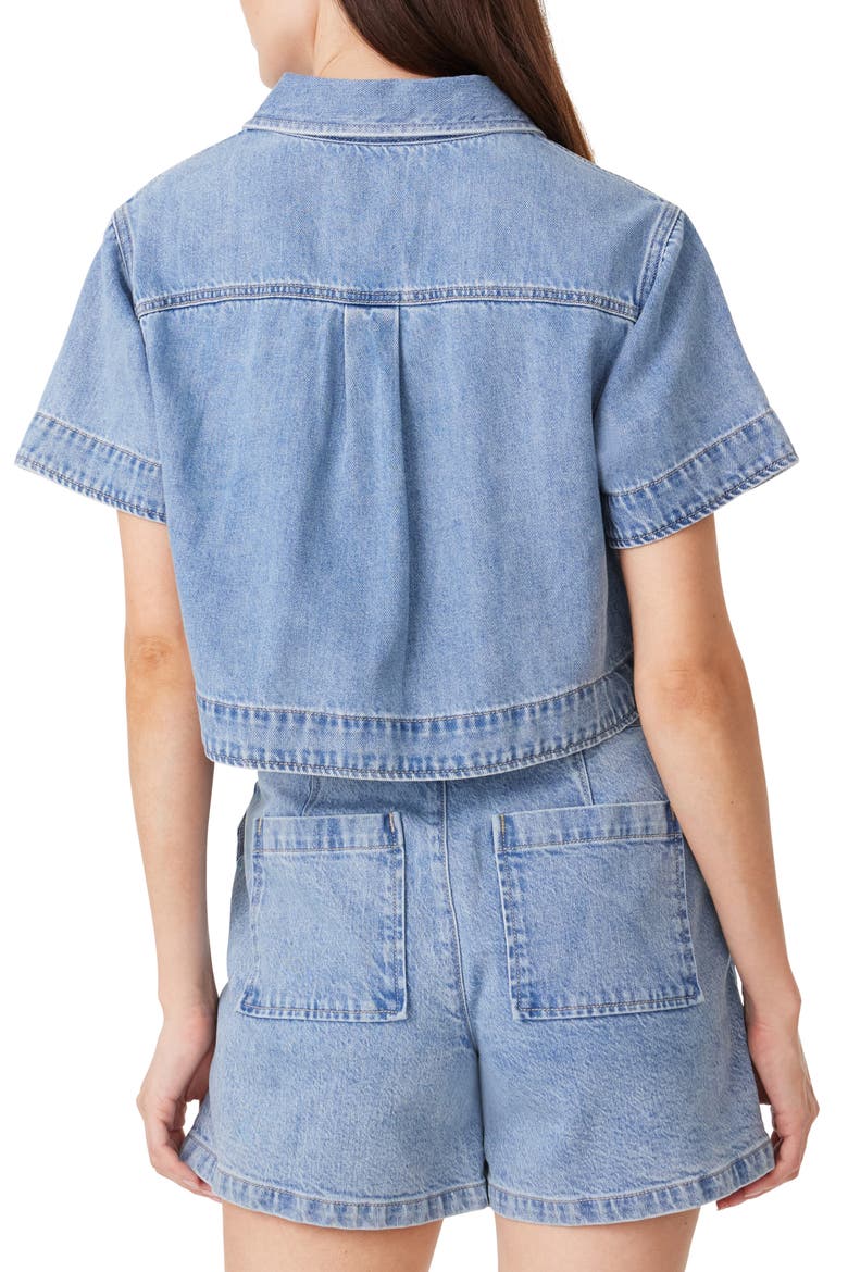 Crop Denim Shirt, Alternate, color, SPLASH