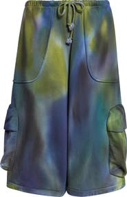 Collina Strada Charcoal Flower Cargo Sweat Shorts