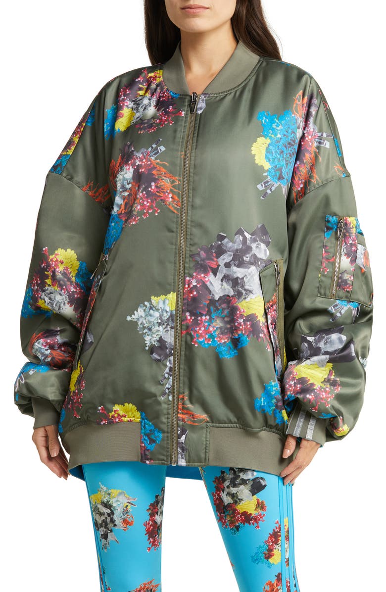 adidas x IVY PARK Reversible Satin Bomber Jacket, Alternate, color, 