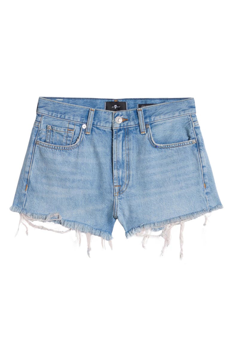 7 For All Mankind June High Waist Cutoff Denim Shorts, Alternate, color, Roundup