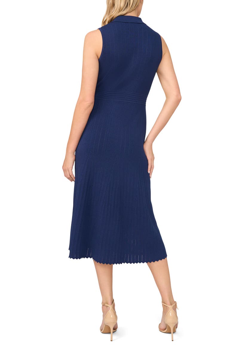 Harley Rib Pointelle Polo Midi Dress, Alternate, color, DEEP NIGHT
