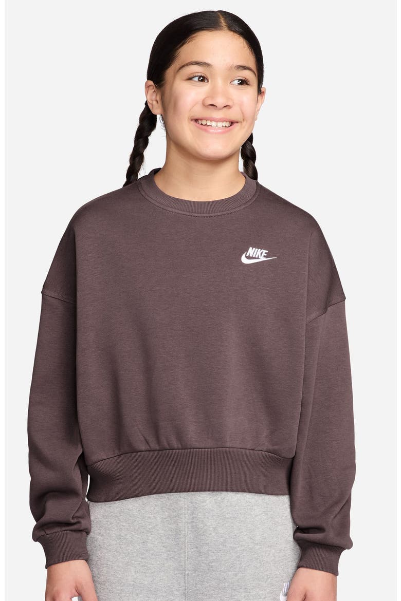 Kids' Sportswear Club Fleece Crewneck Sweatshirt, Main, color, TATTOO/ TATTOO/ WHITE