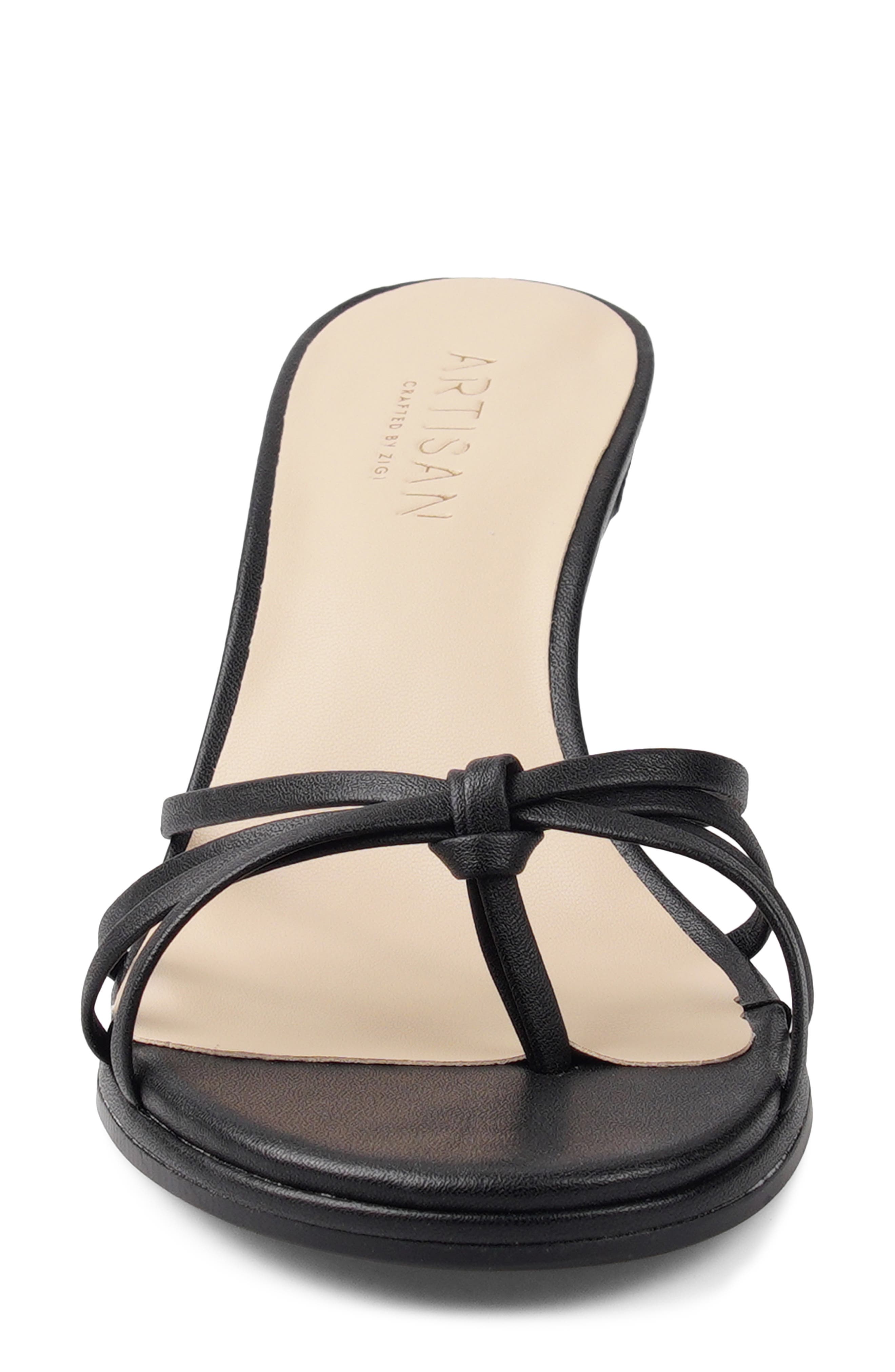 Lingerr Leather Kitten Heel Sandal, Alternate, color, BLACK LEATHER