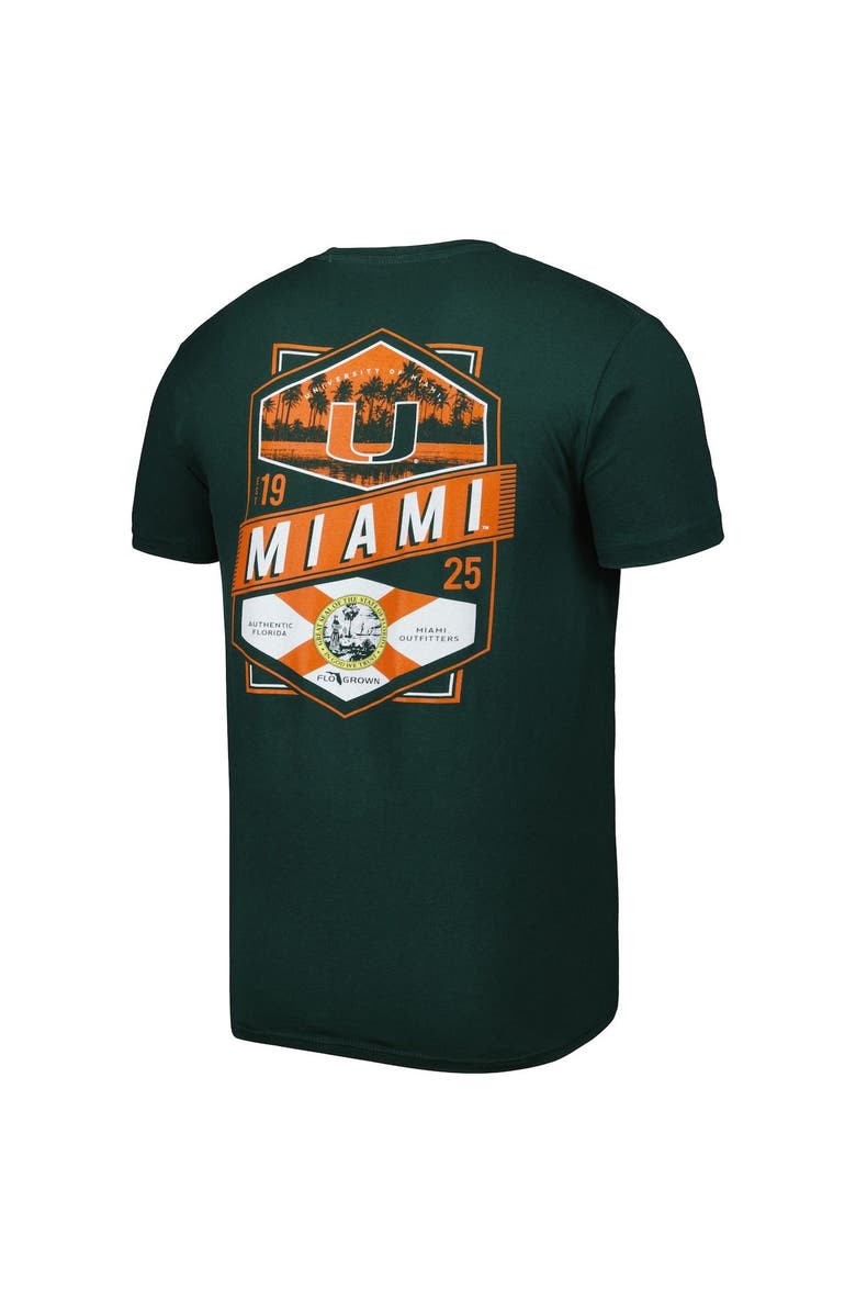 FLOGROWN Men's Green Miami Hurricanes Double Diamond Crest T-Shirt, Alternate, color, 