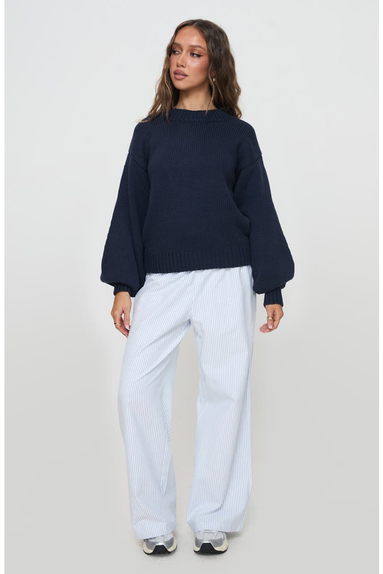 Harmony Balloon Sleeve Sweater, Alternate, color, NAVY