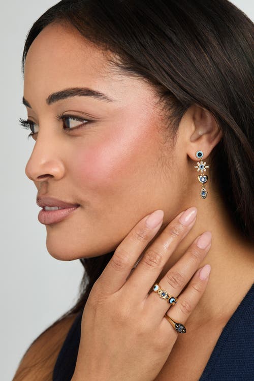 Alex And Ani Evil Eye Linear Earring In Gold