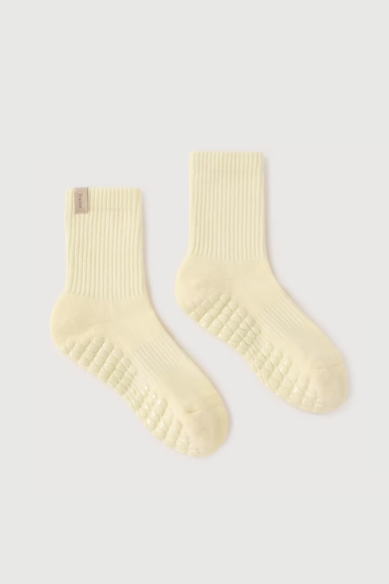 Butter Classic Crew Grip Socks, Main, color, Butter