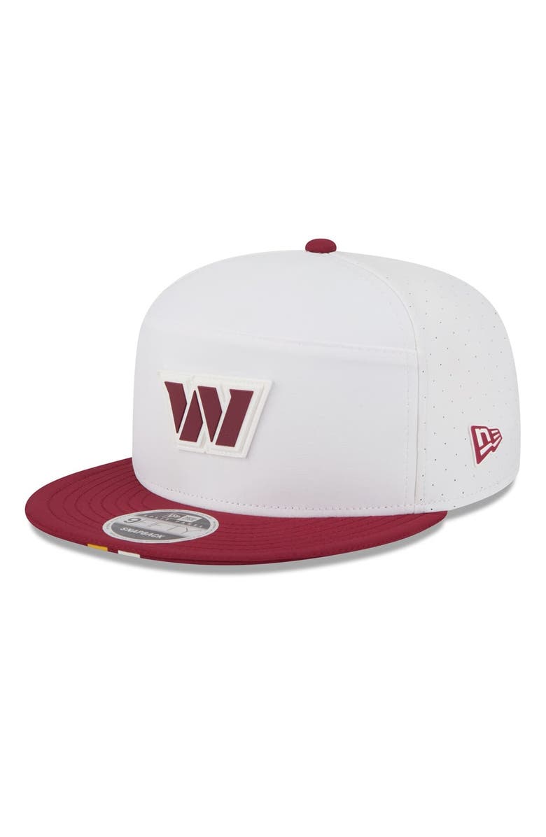 New Era Men's New Era  White/Burgundy Washington Commanders 2025 NFL Training Camp Split Panel 9FIFTY Snapback Hat, Main, color, White