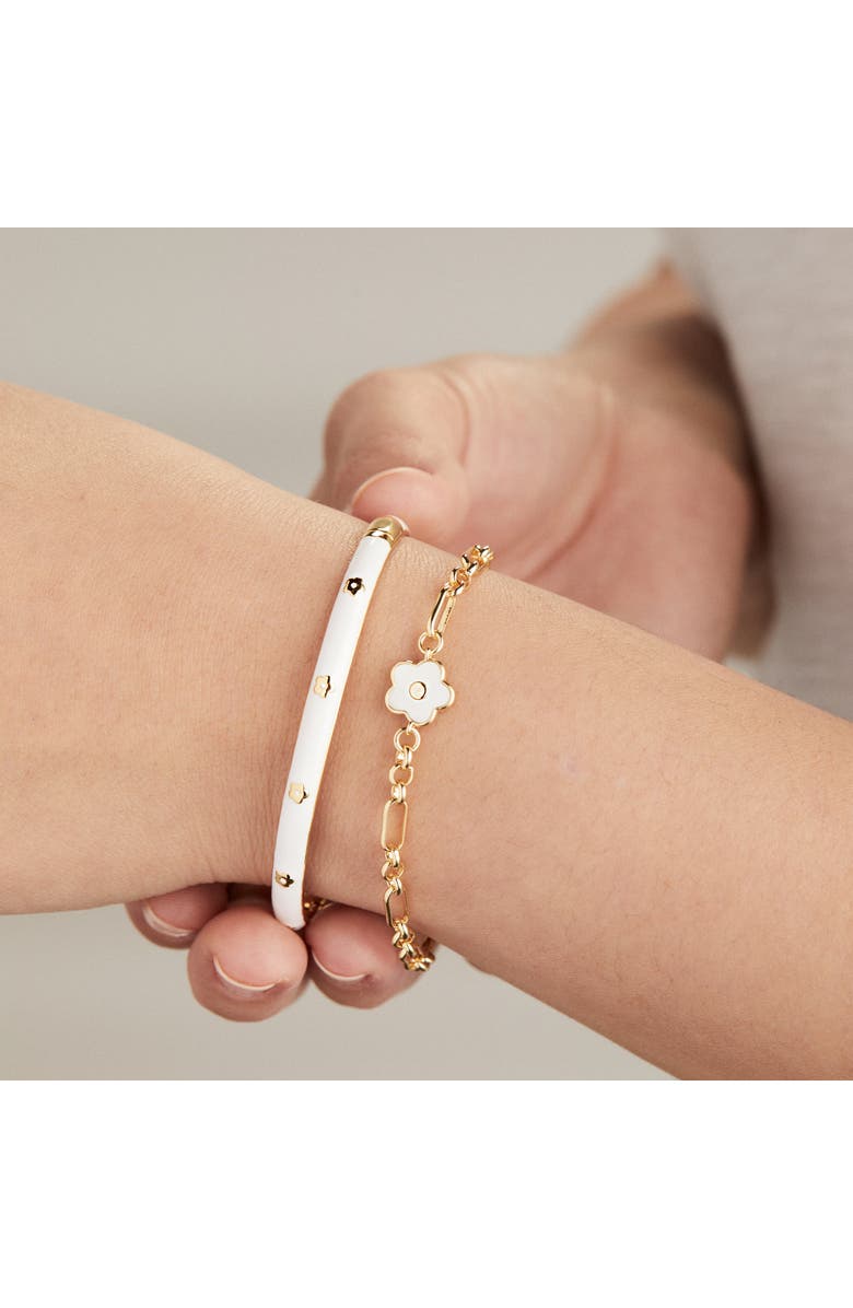 Alex and Ani Daisy Charm Chain Bracelet, Alternate, color, Pearl