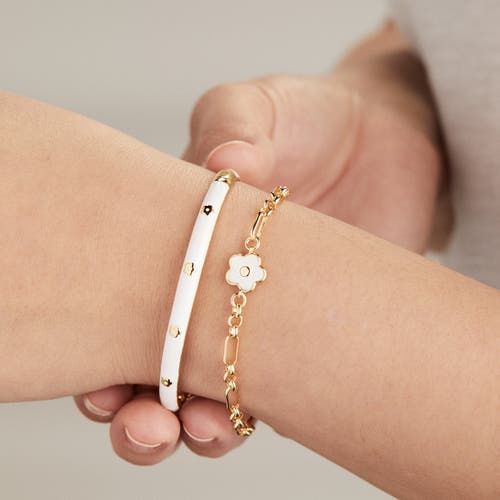 Alex And Ani Daisy Charm Chain Bracelet In Pearl