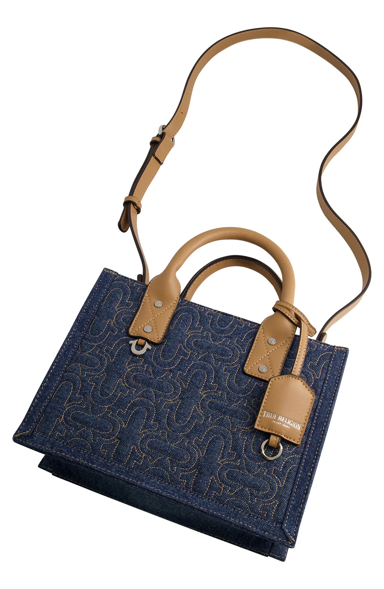 True Religion Quilted Horseshoe Tote Bag, Alternate, color, 