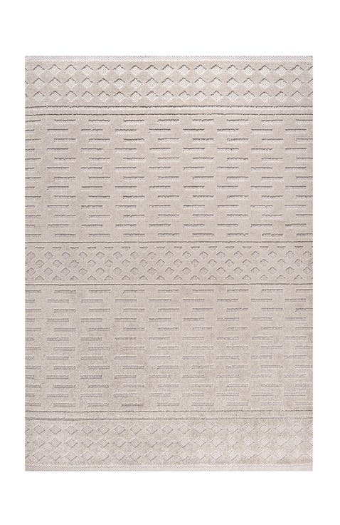 Xlendi High-Low Pile Moroccan Geometric Indoor/Outdoor Area Rug