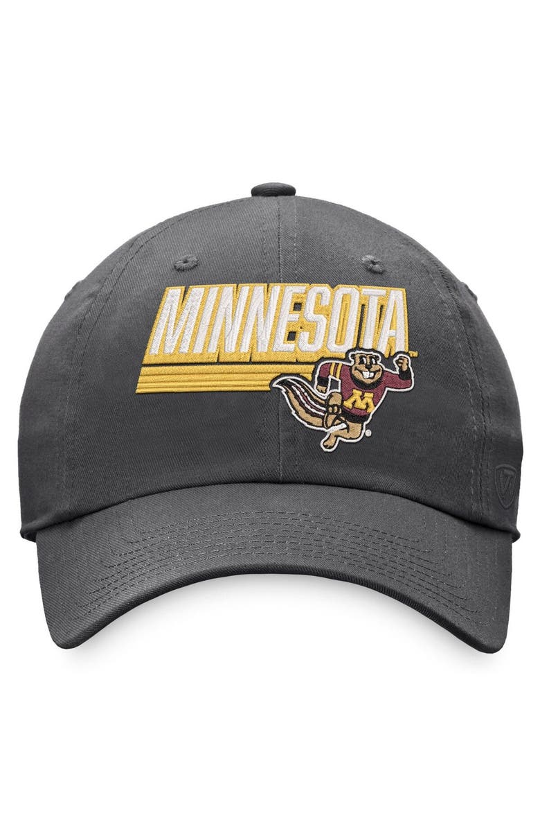 TOP OF THE WORLD Men's Top of the World Charcoal Minnesota Golden Gophers Slice Adjustable Hat, Alternate, color, Charcoal