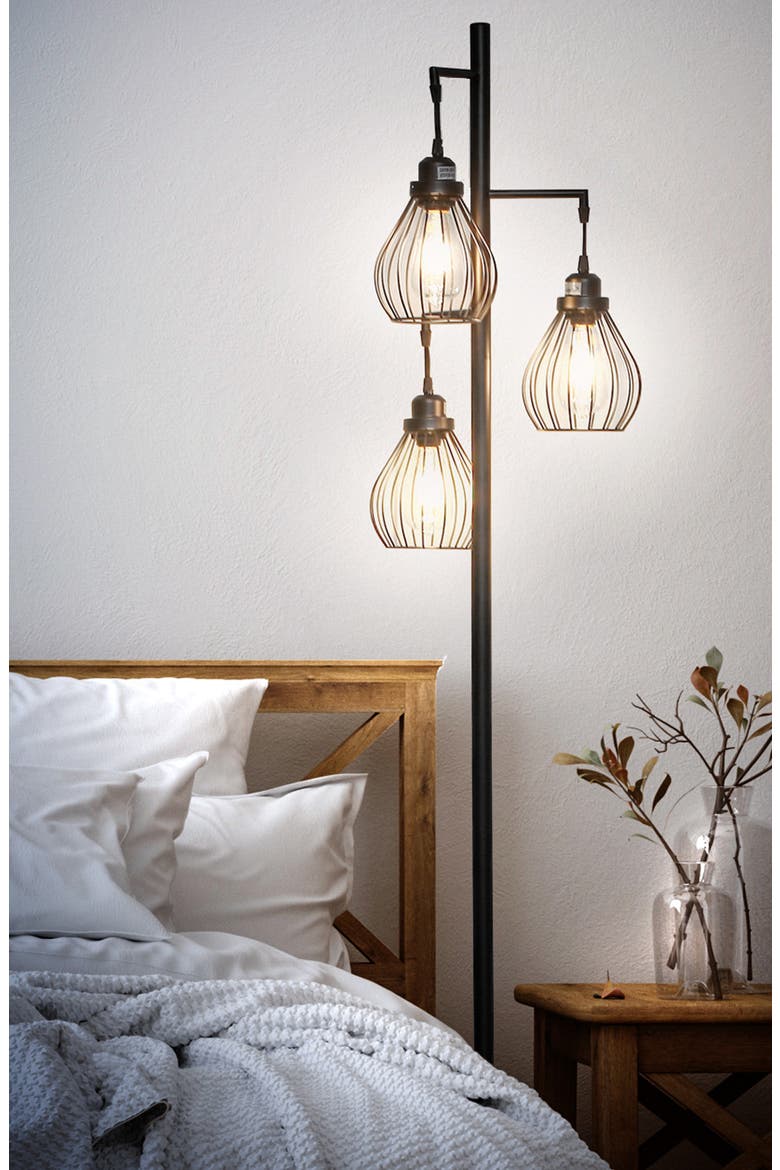 Teardrop LED Floor Lamp, Alternate, color, BLACK