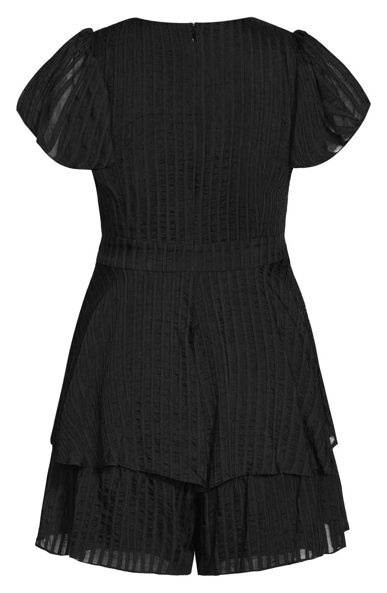 City Chic First Date Stripe Romper, Alternate, color, 