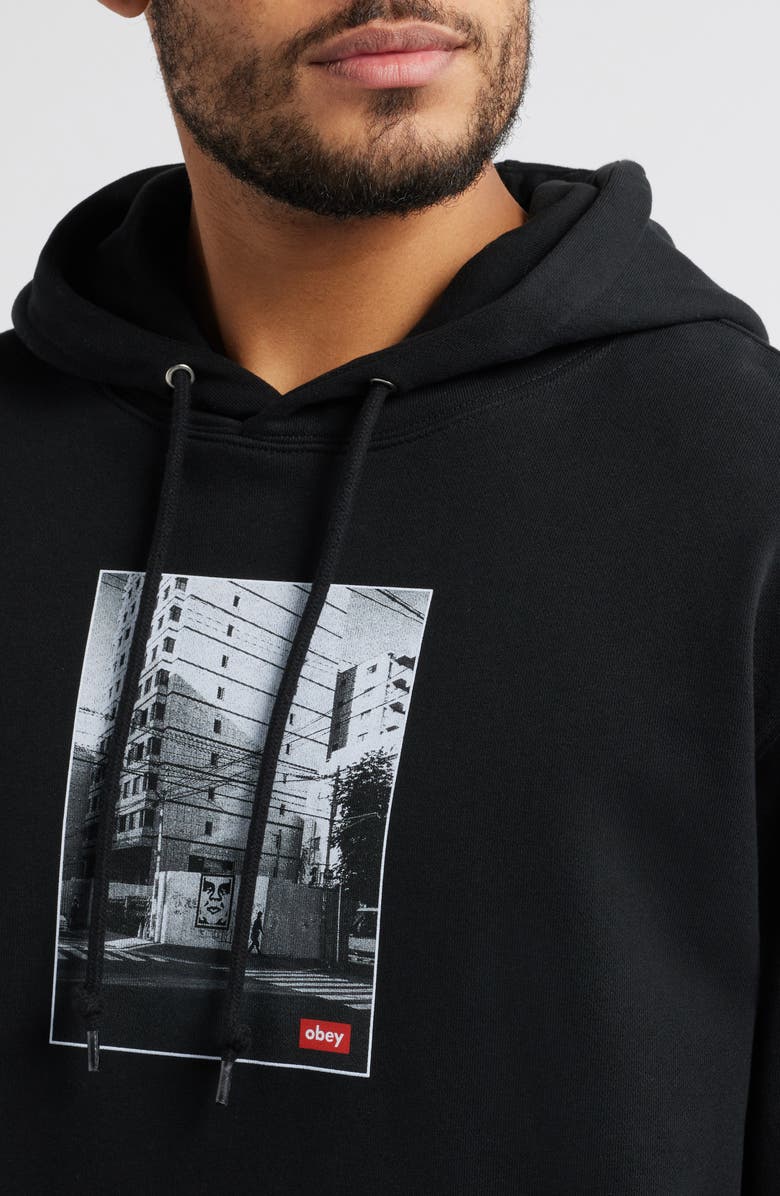 Obey Osaka Photo Fleece Graphic Hoodie, Alternate, color, 