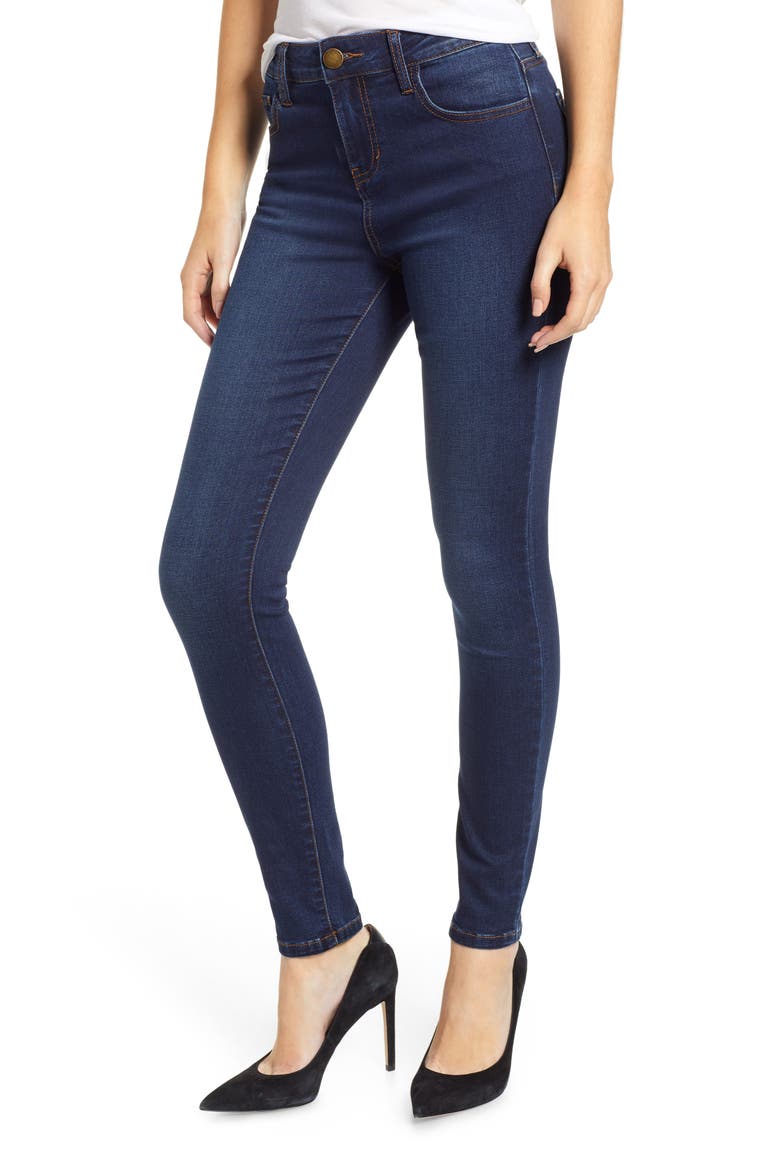 High Waist Skinny Jeans, Main, color, DARK