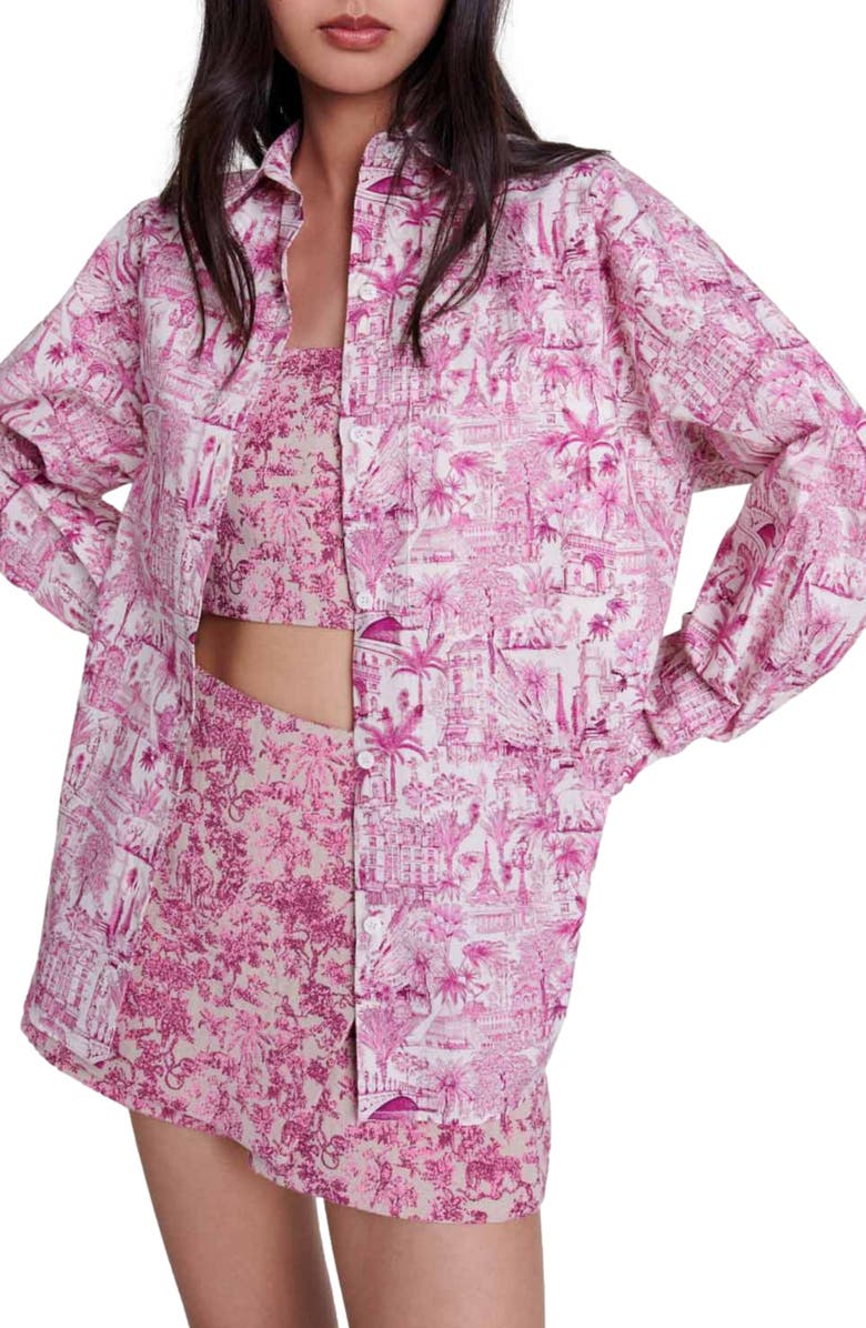 maje Oversize patterned shirt, Main, color, 