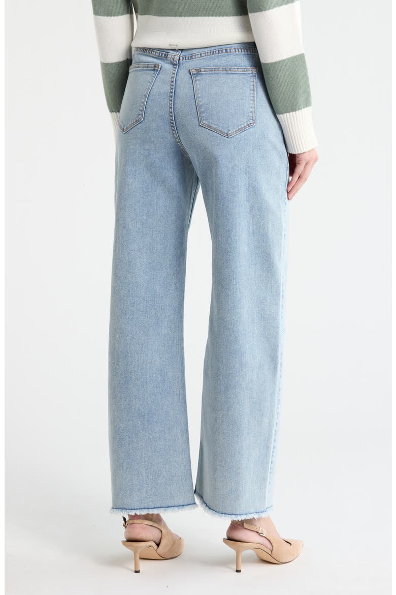 Stella Frayed High Waist Ankle Barrel Jeans, Alternate, color, LIGHT WASH