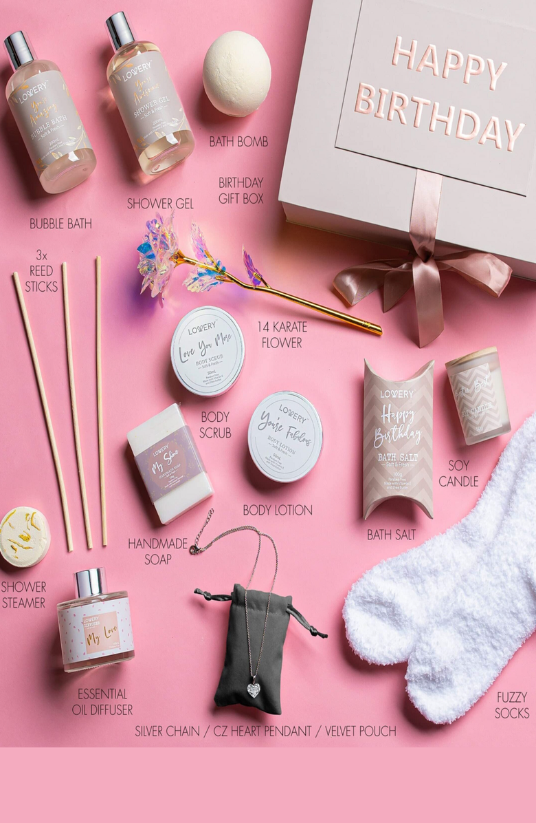 Lovery Luxury Birthday Spa Gift Box, Alternate, color, Pink