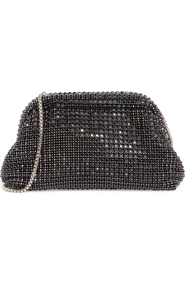 BCBG Crystal Frame Clutch, Main, color, Black