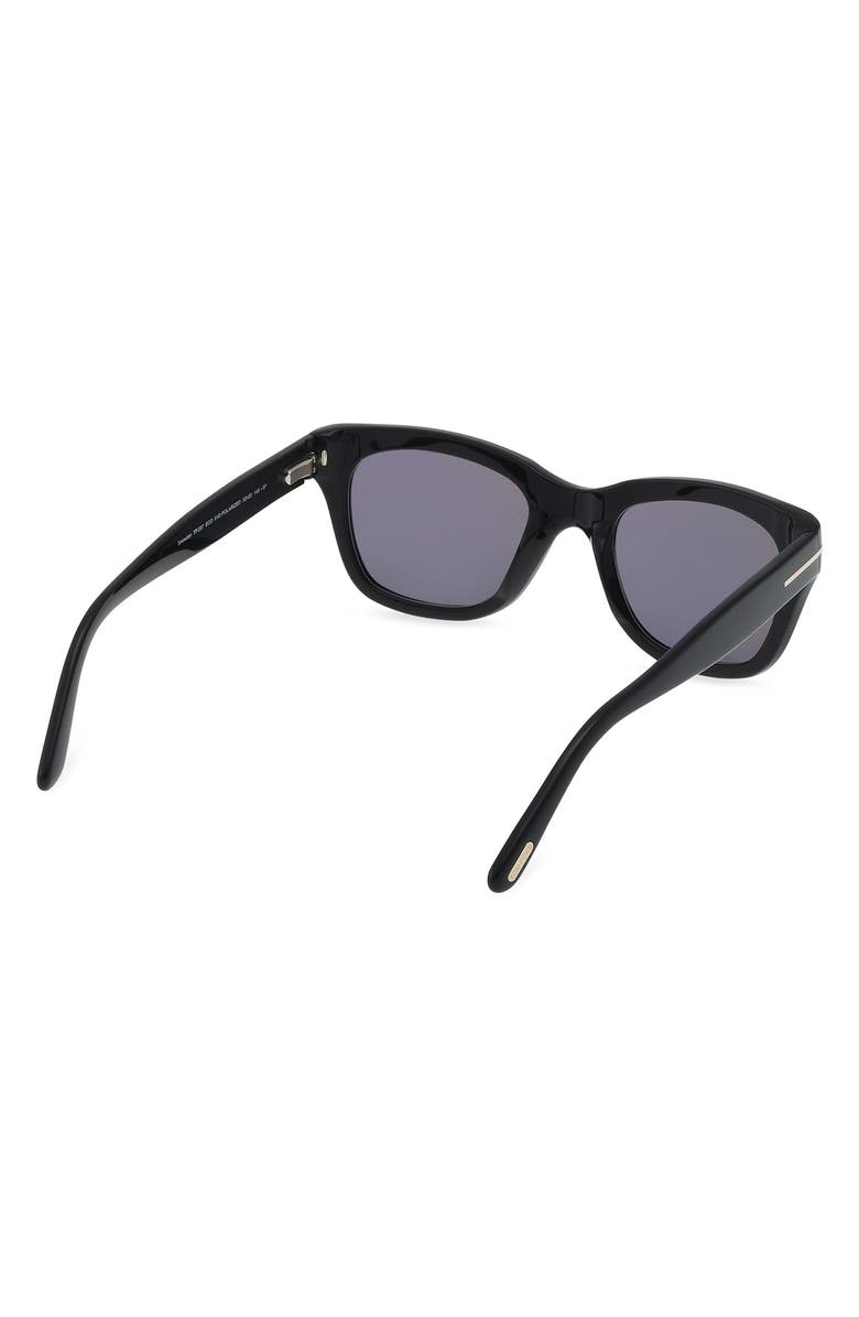 TOM FORD Snowdon 52mm Square Sunglasses, Alternate, color, Black / T Logo / Smoke