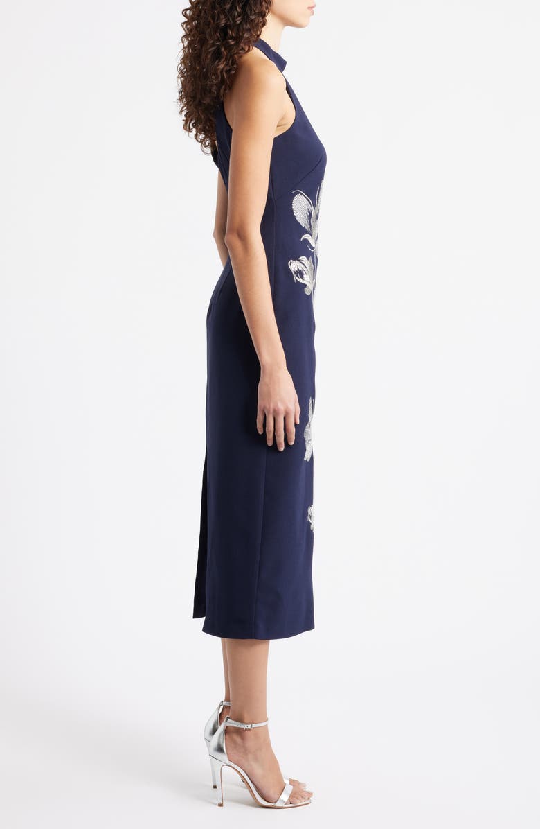 Vince Camuto Sequin Crepe Cocktail Dress, Alternate, color, Navy