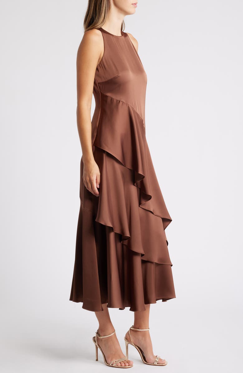 Parker The Angie Layered Ruffle Maxi Dress, Alternate, color, Brown Umber