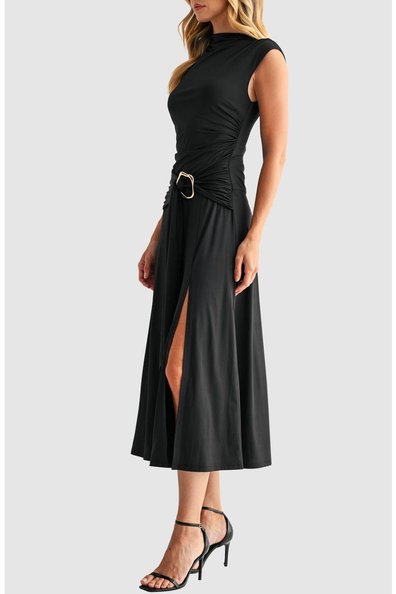 Cap Sleeve Dress, Alternate, color, BLACK