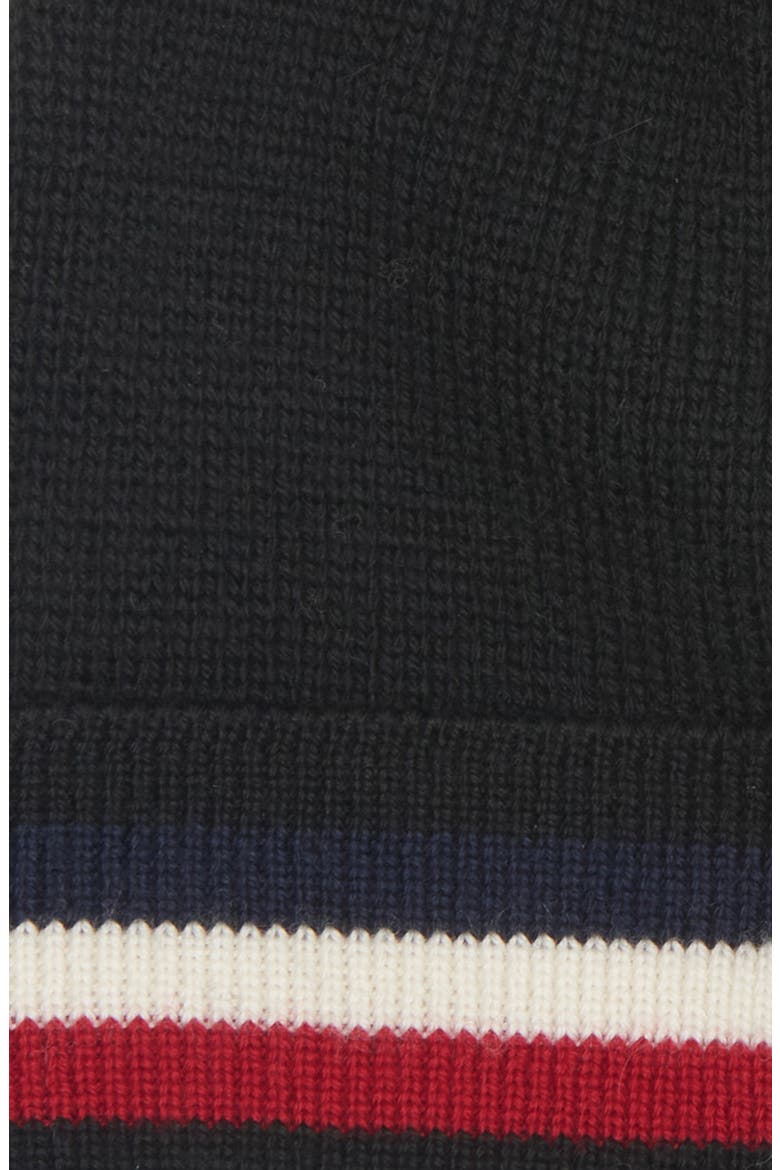 Tricolor Stripe Ribbed Wool Beanie, Alternate, color, BLACK/ BLACK