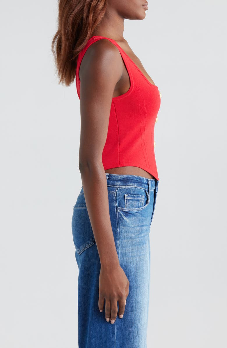 L'AGENCE Saga Square Neck Tank, Alternate, color, Scarlet Re