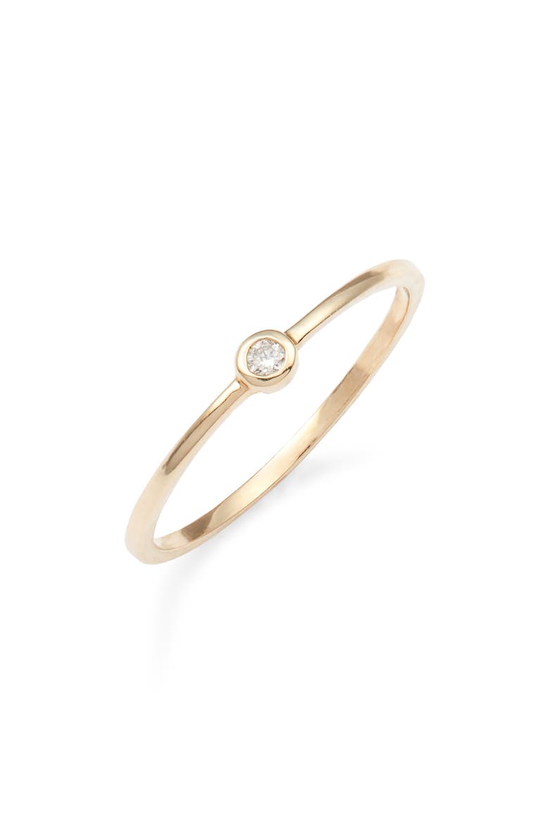 Cleo Diamond Round Stacking Ring, Main, color, GOLD/ DIAMOND