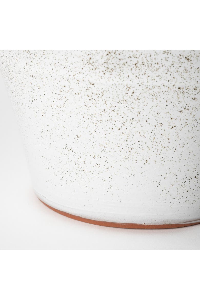 Julian Glossy  Ceramic Spoked Vase, Alternate, color, White