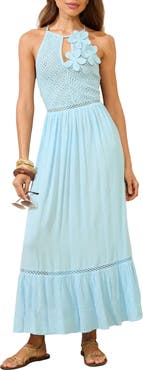 Lipsy Crochet Bodice Strappy Back Maxi Dress