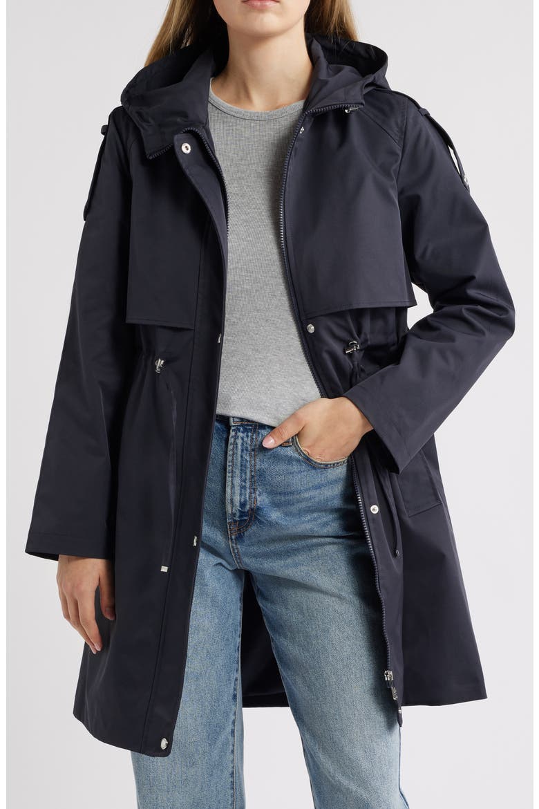 Hooded Longline Jacket, Alternate, color, NAVY